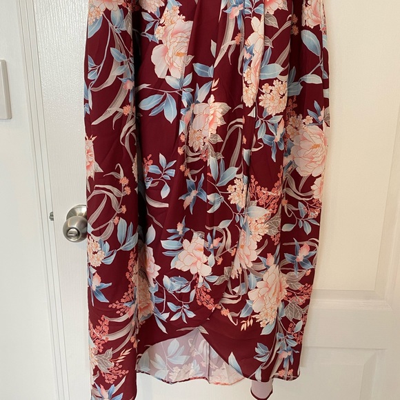 Beautiful burgundy floral dress M city chic - Picture 6 of 12